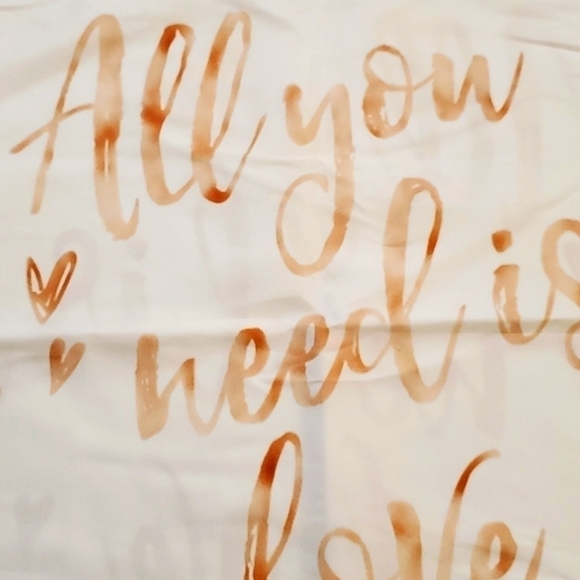 18" square "All You Need is Love" double sided graphic accent satin pillow cover - Picture 3 of 3